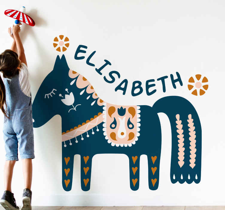 Muursticker kinderkamer decoratieve paardenkunst - TenStickers