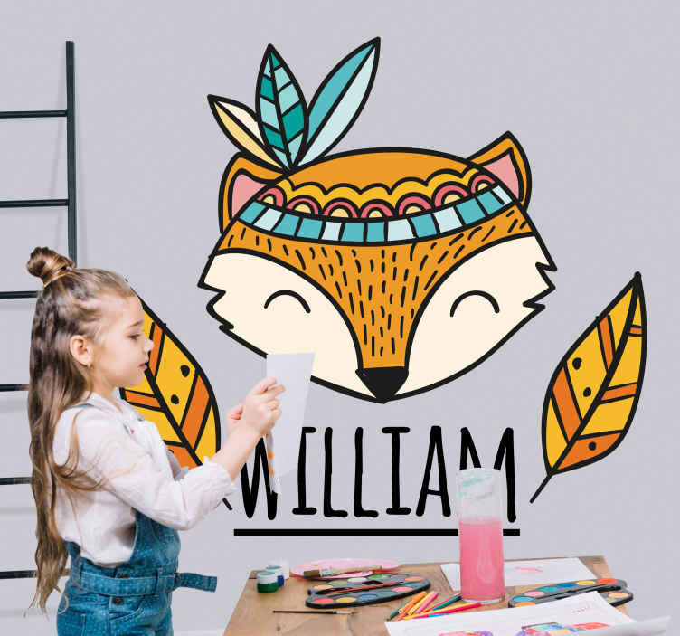 Wall stickers for kids charming fox art - TenStickers