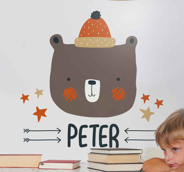 Sticker chambre enfant sculpture d'ours charmante - TenStickers