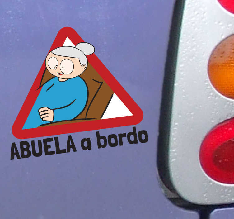 Vinilo decorativo abuela a bordo - adhesivo