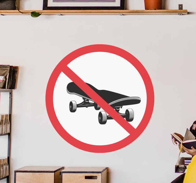 Location wall sticker no skateboarding sign - TenStickers