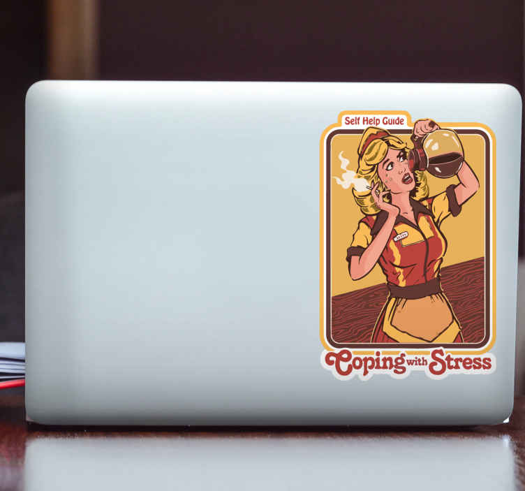 Sticker ordinateur vintage auto-assistance - TenStickers