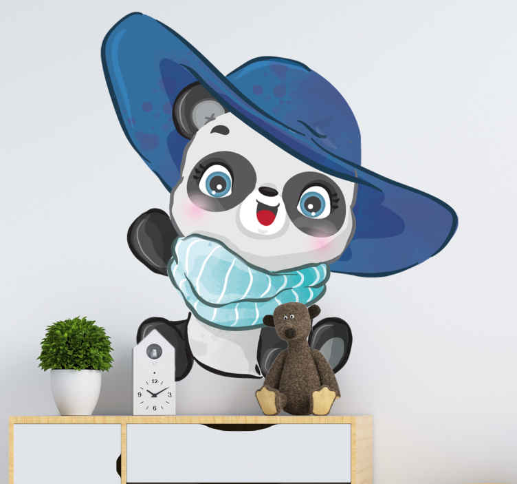 Muursticker kinderkamer gelukkige panda figuren - TenStickers