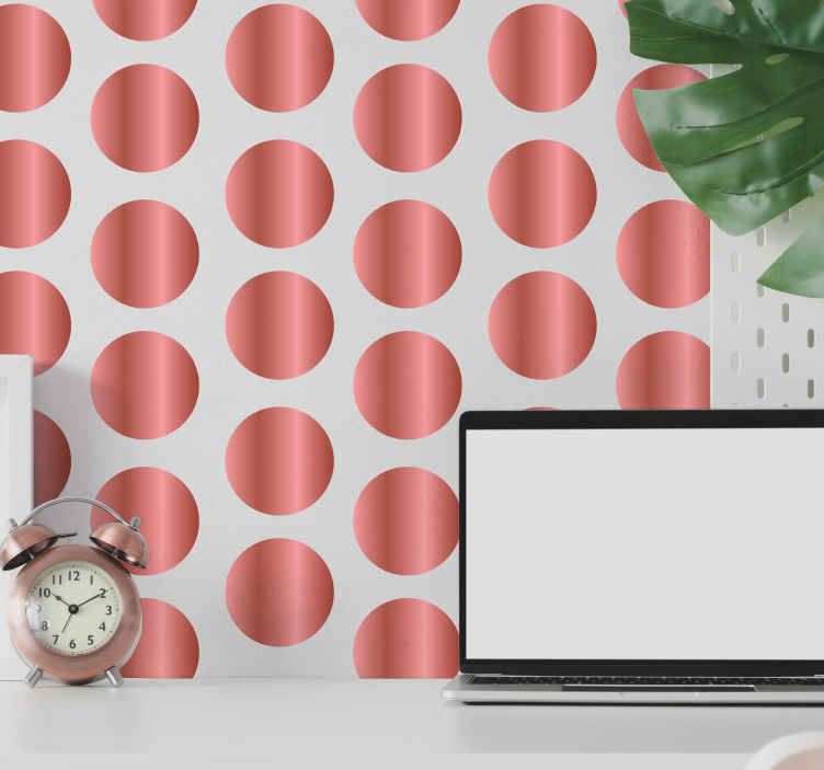 Rose gold polka dot wallpaper decal - TenStickers
