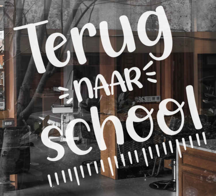 Etalage stickers Terug naar schooltekst - TenStickers