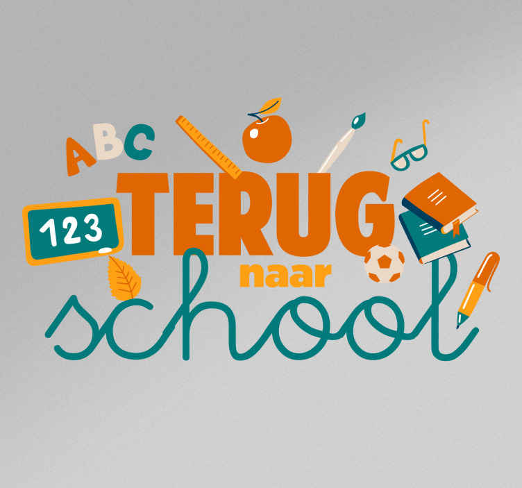 Etalage stickers Terug naar school symbolen abc - TenStickers