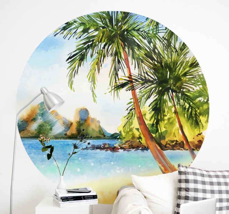 Watercolor palms tree wall decal TenStickers