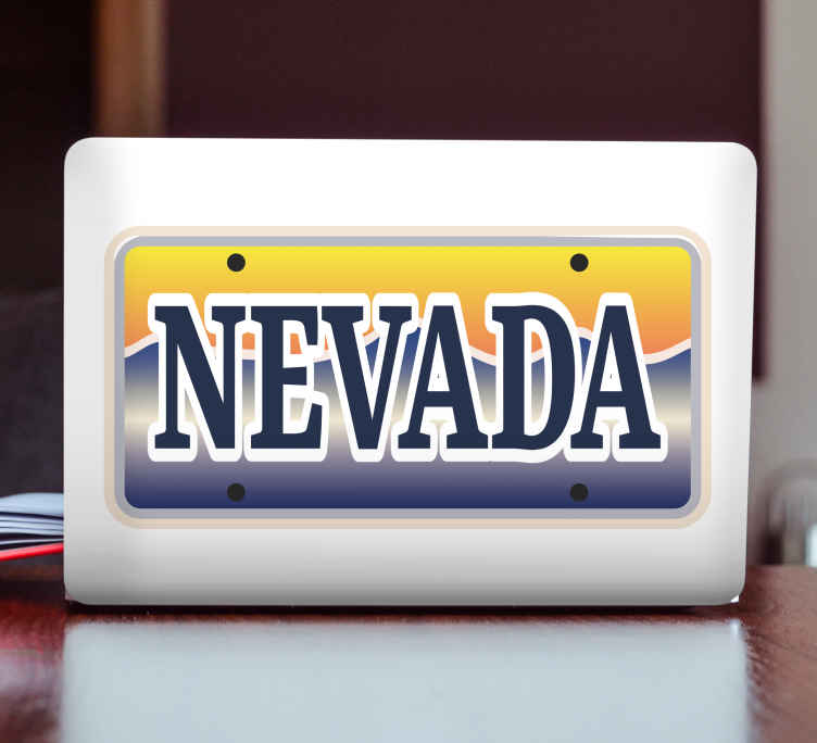 Sticker ordinateur plaque d'immatriculation nevada - TenStickers