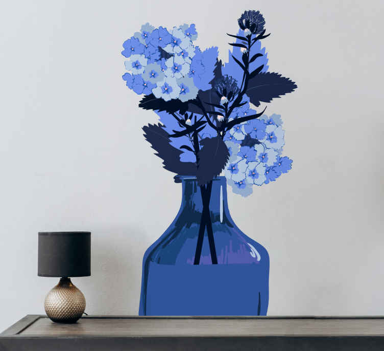 Flowers in a blue pot wall sticker TenStickers