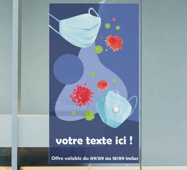 Vitrophanie Rabais masque covid-19 - TenStickers