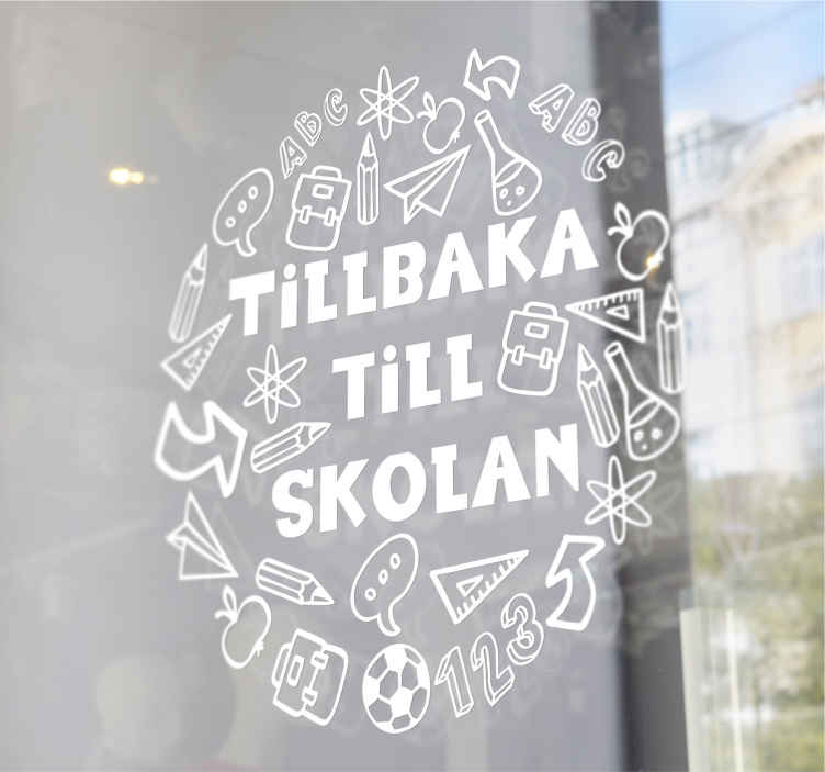 Skolmaterial tillbaka till skolans butiksklistermärke - Tenstickers
