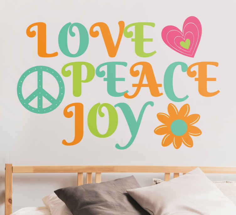 70s love peace joy urban sticker - TenStickers