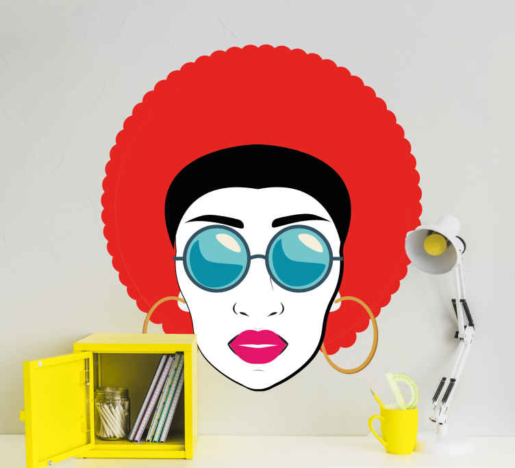 Hayvan Çıkartması cesur afro portresi - TenStickers