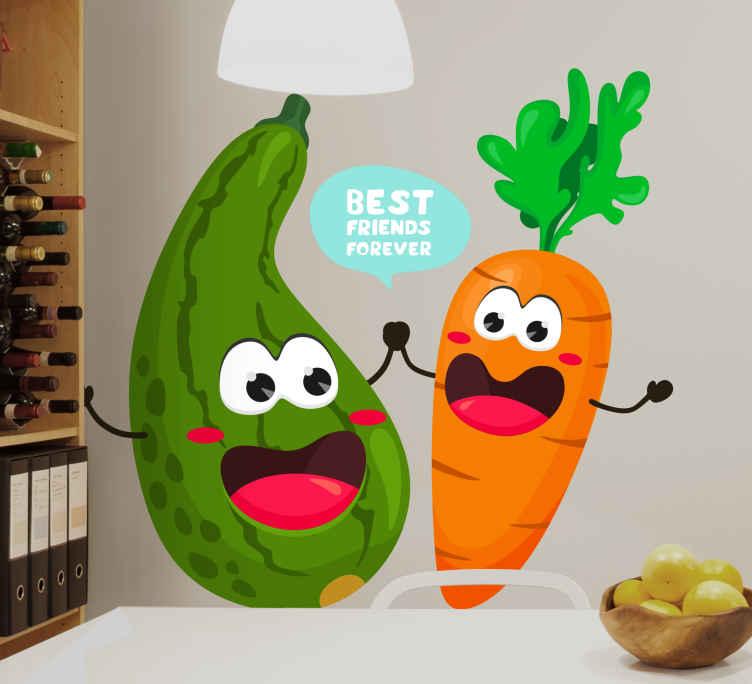 Funny carrot and zucchini sticker - TenStickers