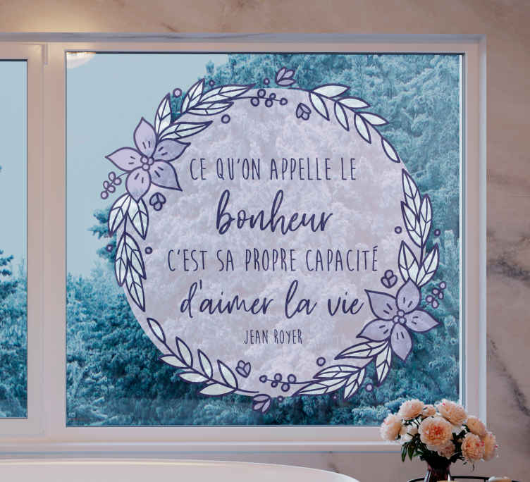 Sticker fenêtre texte sur fond violet - TenStickers
