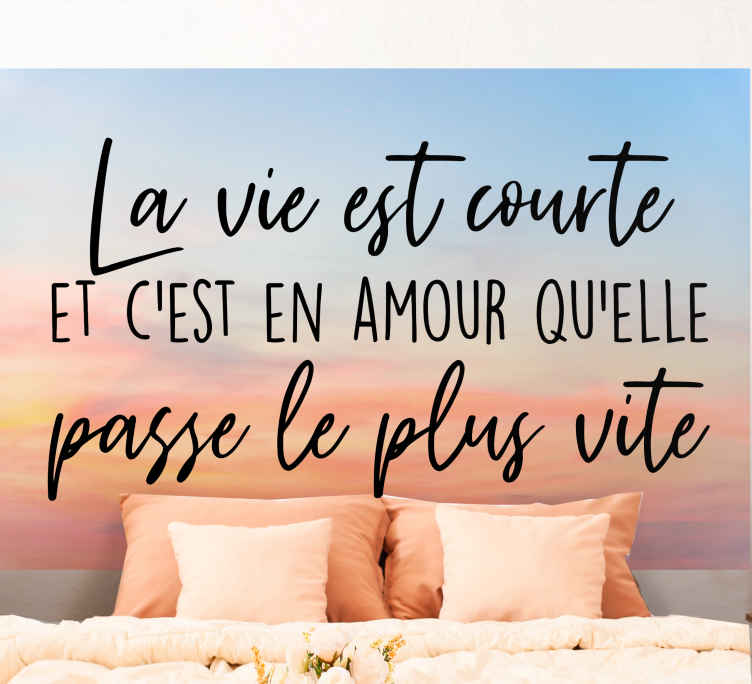 Sticker Pour Chambre Amour Et Vie Sur Beau Fond Tenstickers