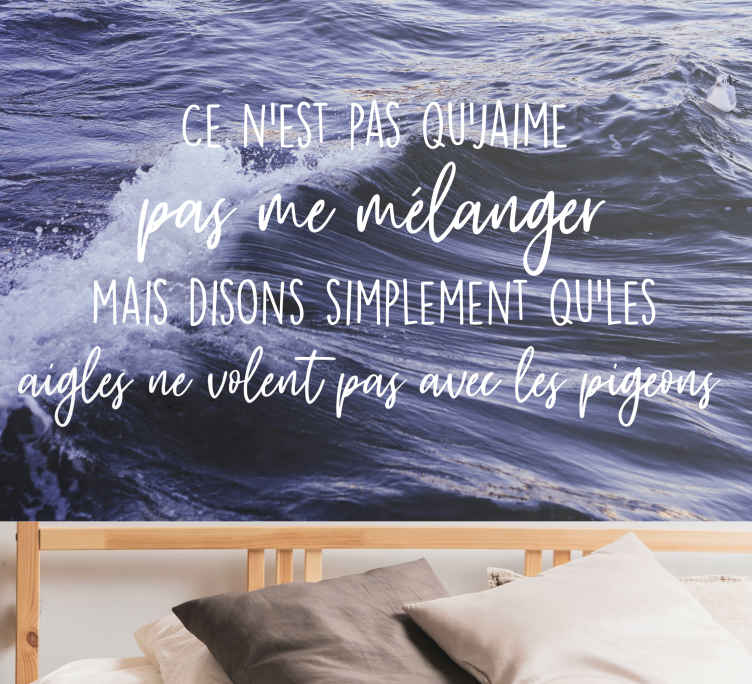 Sticker Chambre Ado Texte Blanc Sur L Eau De Mer Tenstickers