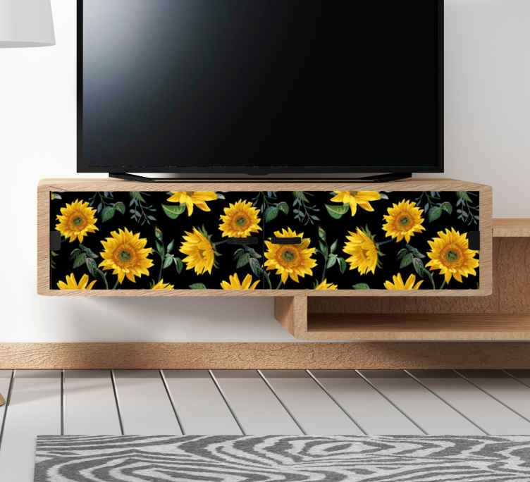 Vintage sunflower decals for furniture TenStickers