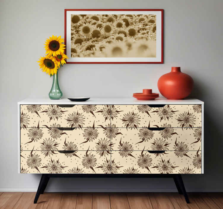 Old sunflower decals for furniture TenStickers