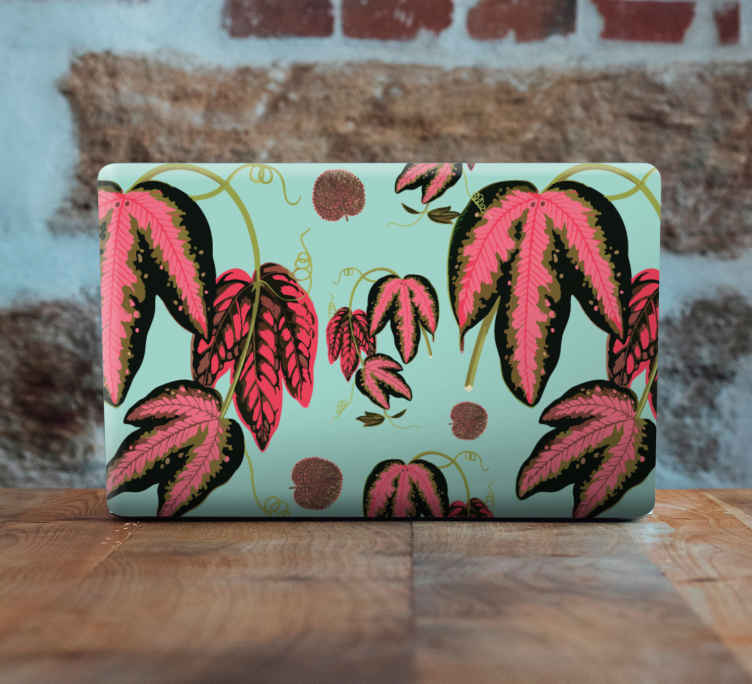 Vinilo para portátiles Maranta verde y rojo - TenVinilo