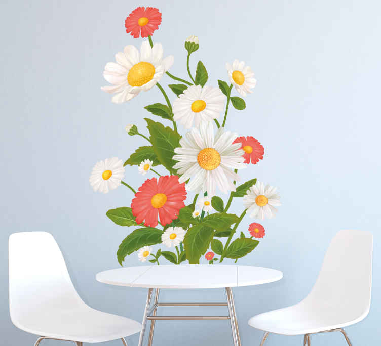 Colorful daisies flower wall decor TenStickers