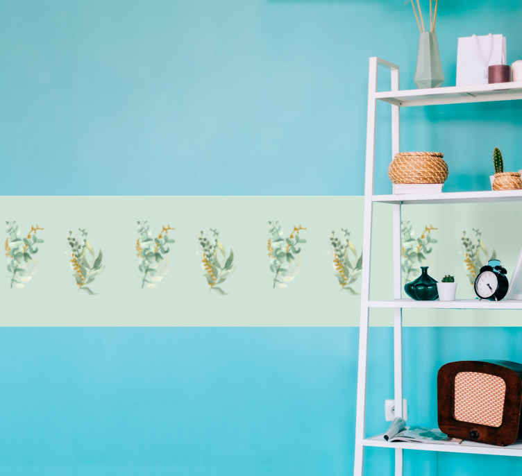 Kantbånd klistermærke med blomsterblad design - TenStickers