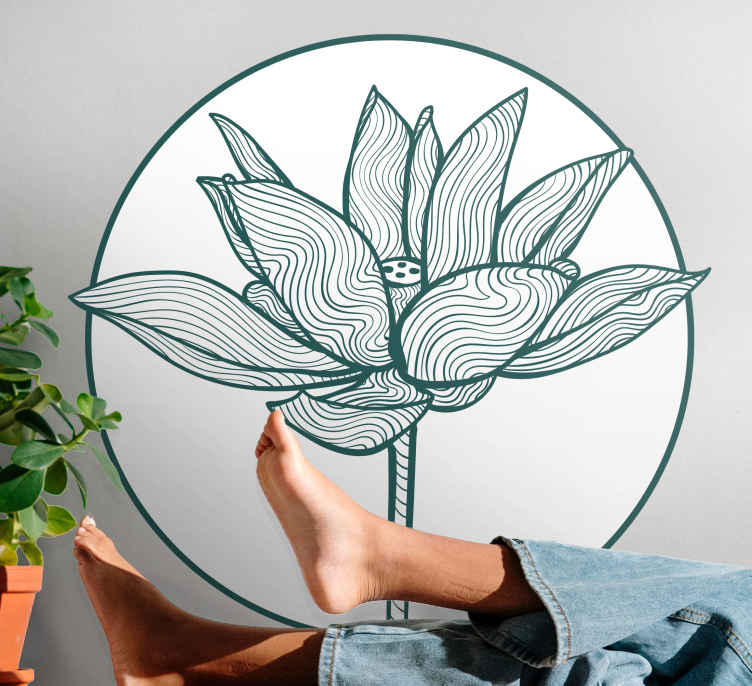 Vinilo flores Ilustración de flor de loto - TenVinilo