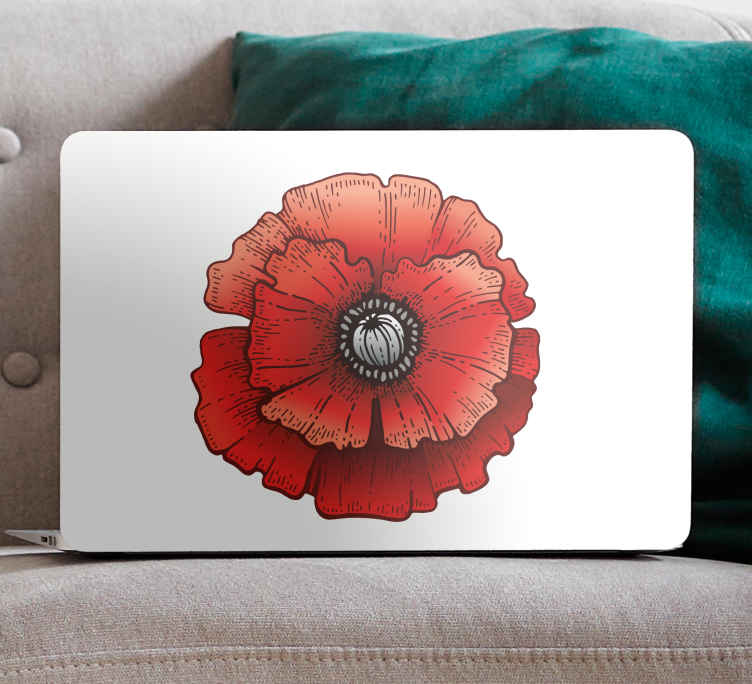 Poppy cartoon flower laptop skins - TenStickers