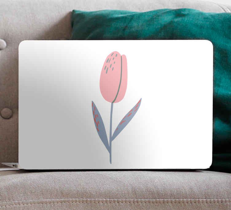 Pegatina para portátiles Tulipán rosa simple - vinilos de