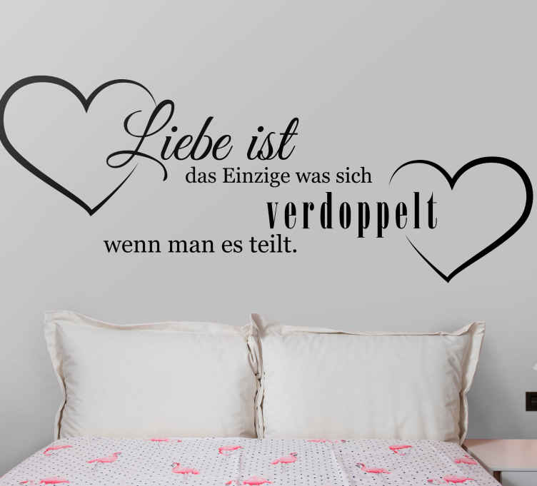 Wandtattoo Zitat Liebe zu teilen wird es verdoppeln - TenStickers