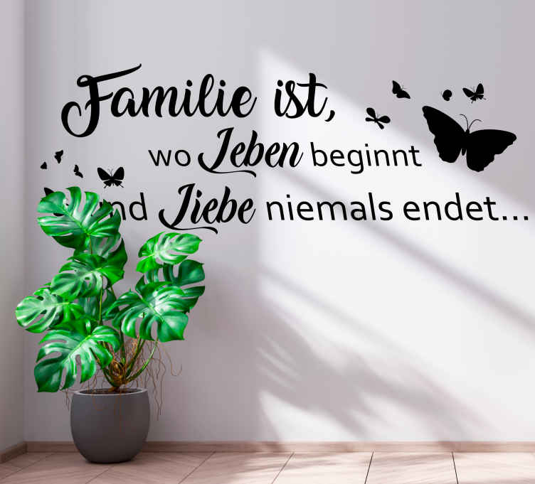 Wandtattoo Zitat Familie Ist Leben Und Liebe Tenstickers