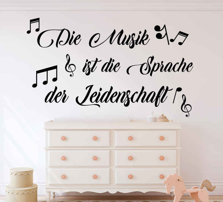 Wandtattoo Zitat Musik ist leidenschaft - TenStickers