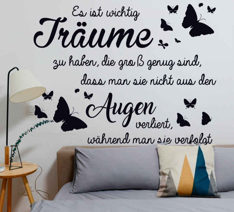 Wandtattoo Zitat Verliere keine träume - TenStickers
