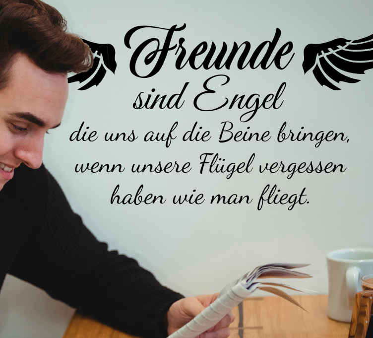 Sticker Zitat Freunde sind engel TenStickers