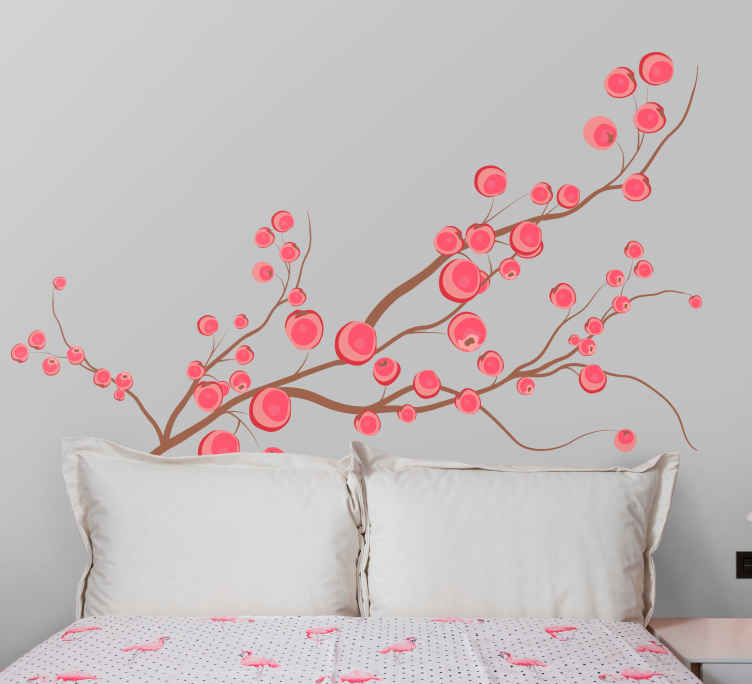 Rowan berries branches dry sticks door sticker - TenStickers
