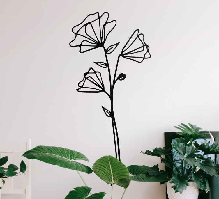 Tenstickers Deur sticker Minimalistisch ontwerp met gedroogde bloemen