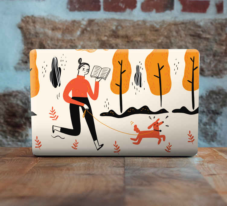 Vinilo para portátiles Caminar perrito - TenVinilo