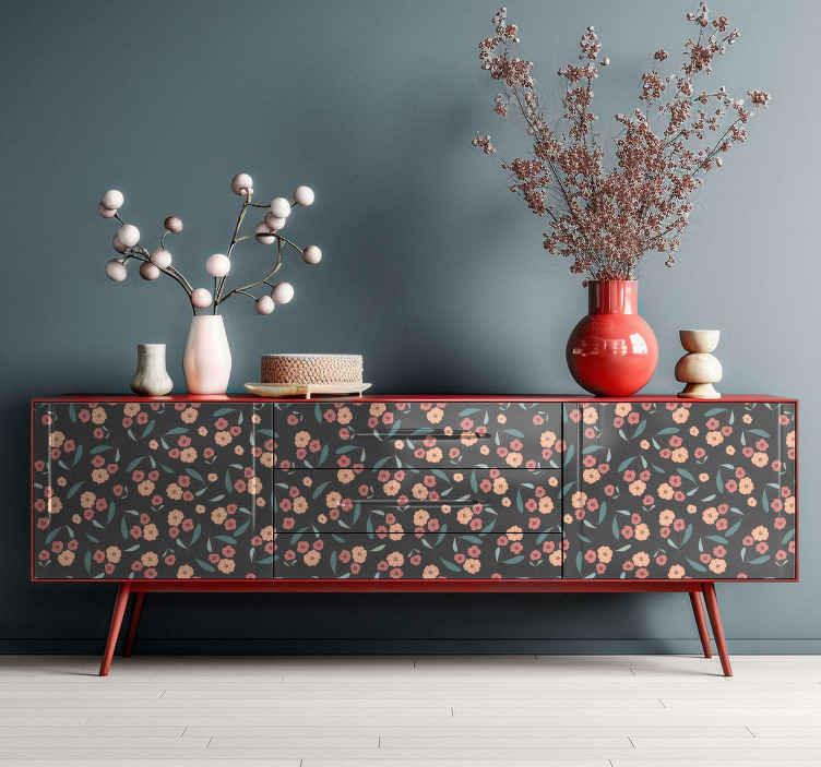Vinilo mueble Pequeñas flores amarillas - vinilos para muebles