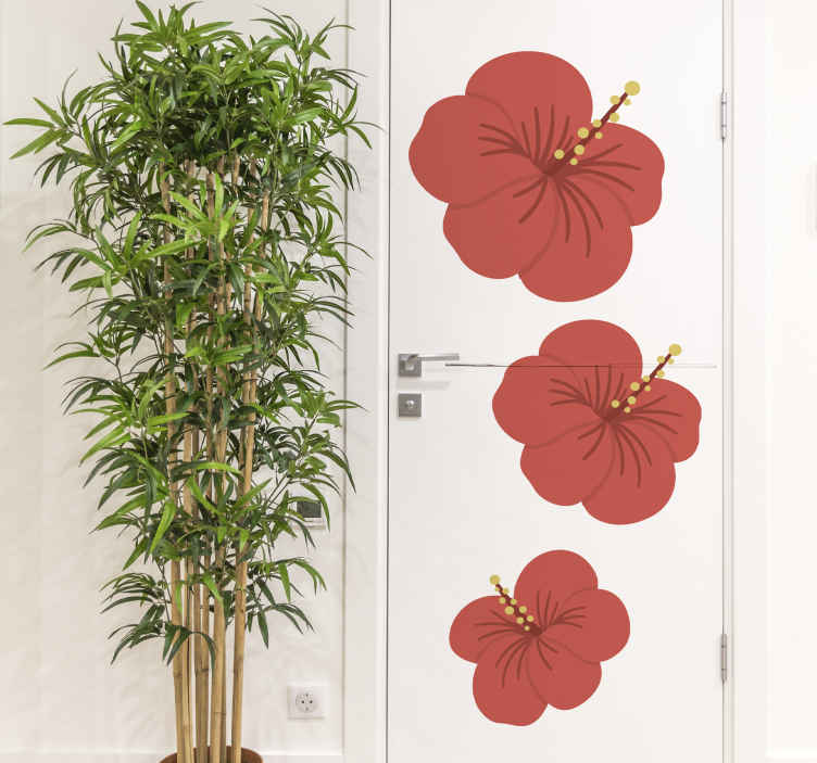 Hawaii Fiori Tulup Adesivo per Porta Decorativo autoadesiva Impermeabile 75x205cm 