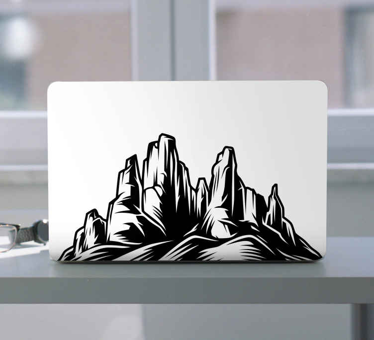 Black and white design laptop sticker