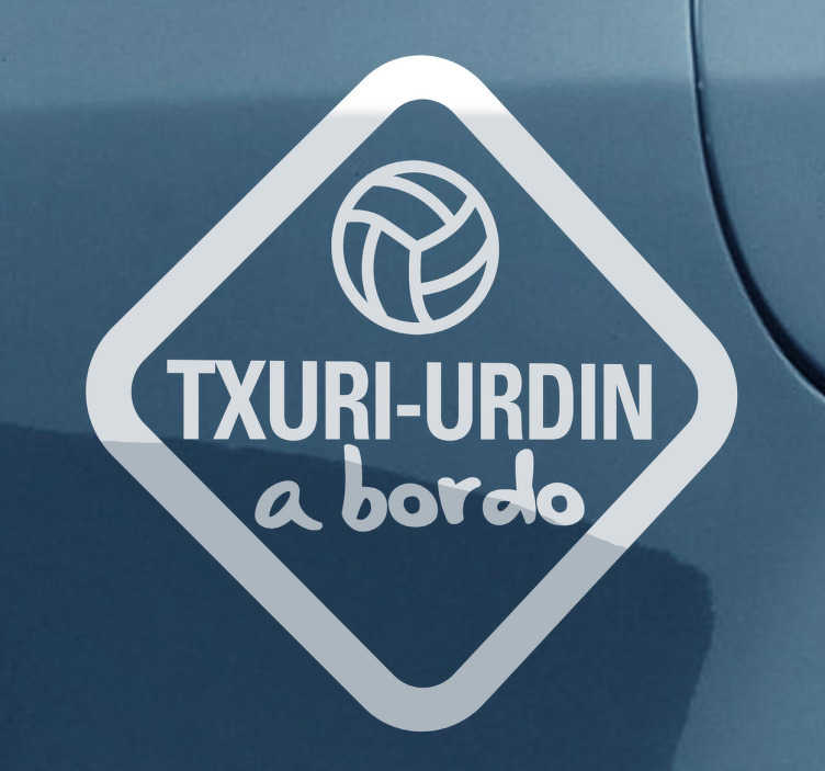 Adhesivo decorativo txuri urdin a bordo - pegatina