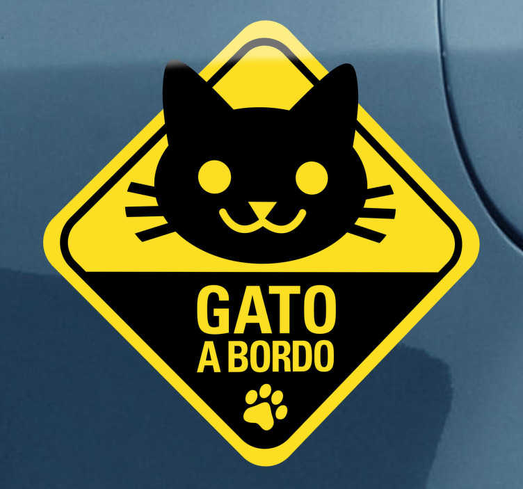 Sticker gato a bordo - TenVinilo
