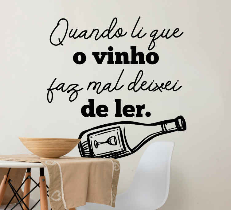 Autocolantes de provérbios populares Vinho ditado popular - TenStickers