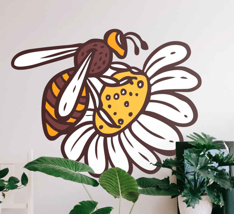 動物 シール 花の上の蜂 - TENSTICKERS