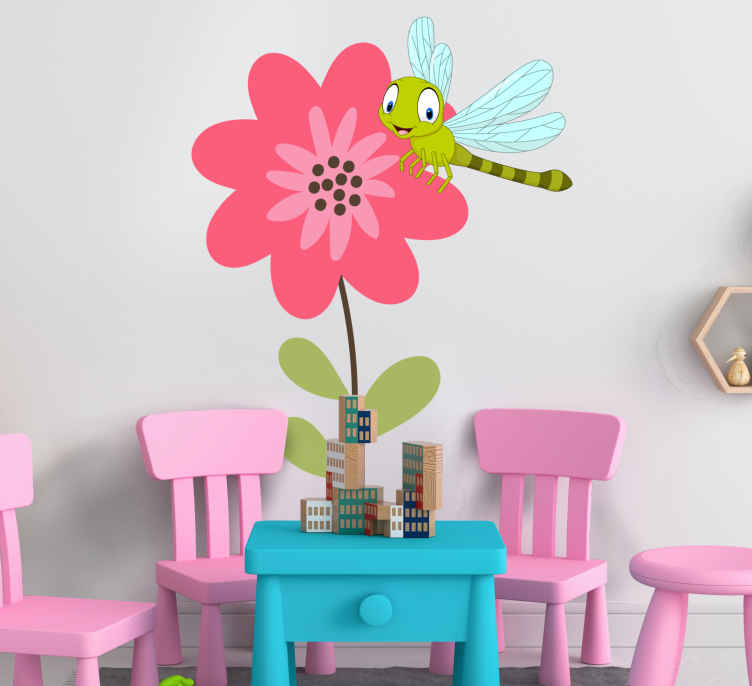 Playful floral design door sticker - TenStickers