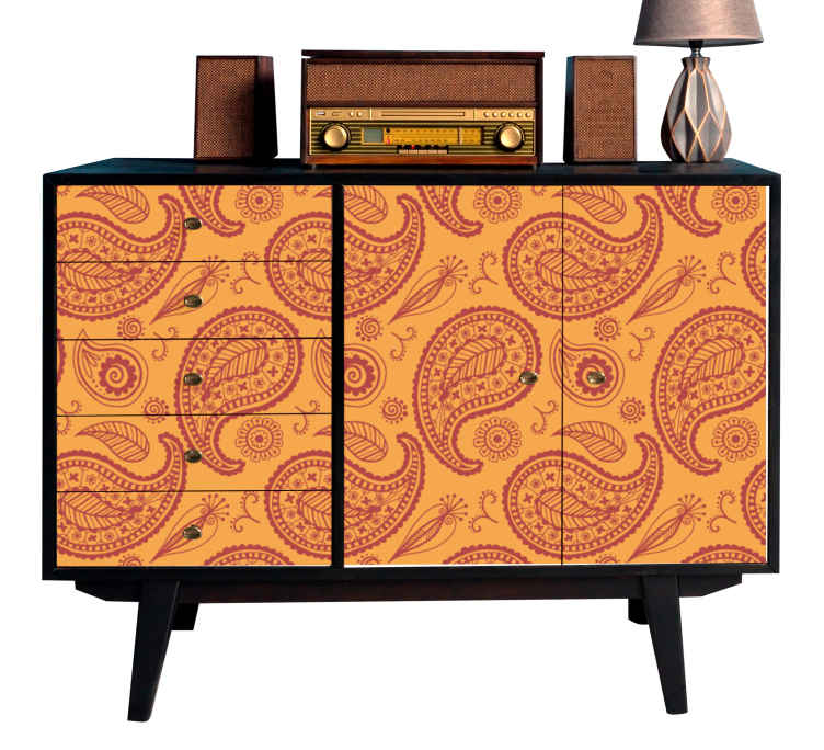 Vinilo ornamental superficie con patrón de paisley - TenVinilo