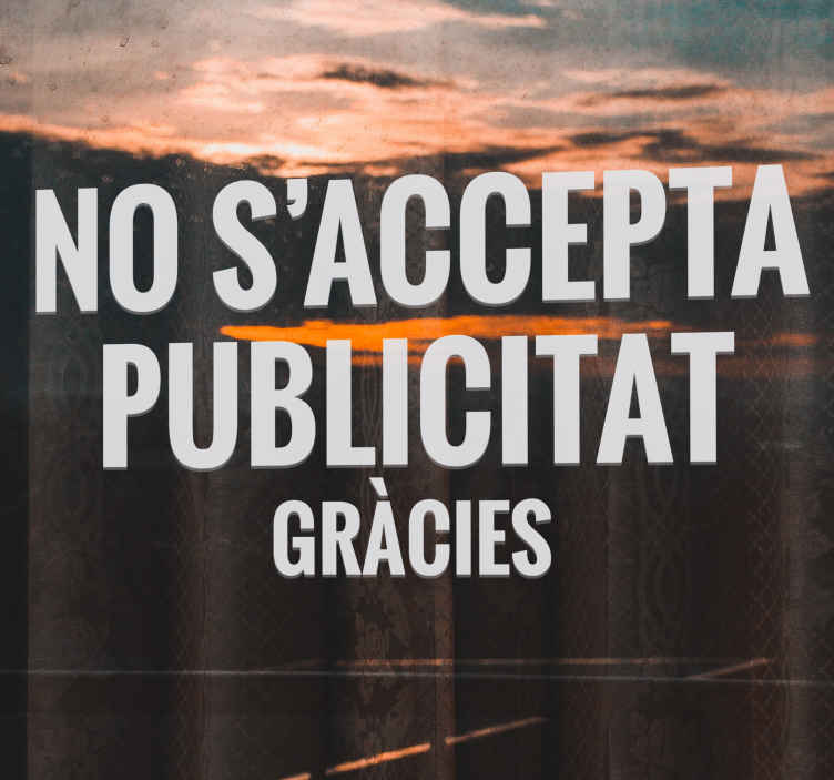 Vinilo puerta No se acepta publicidad, gracias - personalizar
