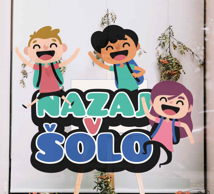 Nazaj v šolo z nalepko za okna za otroke - TenStickers