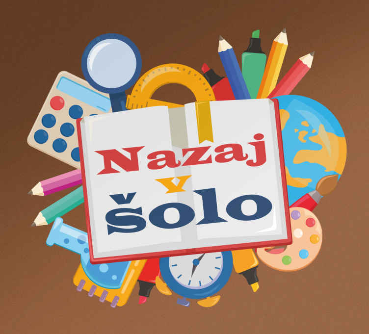 Nazaj v šolo nalepka za okna v barvnem dizajnu - TenStickers