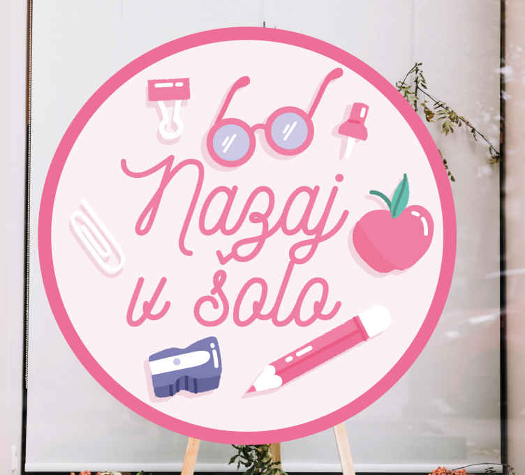 Nazaj v šolo nalepka za steklo in svinčnik - TenStickers